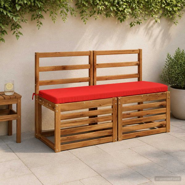 vidaXL Vankúš na lavičku SOEST 100% polyester Červená 100 x 40 x 5 cm
