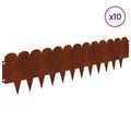 vidaXL Obrubník trávnika 10 ks 103 x 25 cm Oceľ Hrdzavý