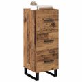 vidaXL Servírovacia skriňa so zásuvkou Staré drevo 34,5 x 34 x 90 cm