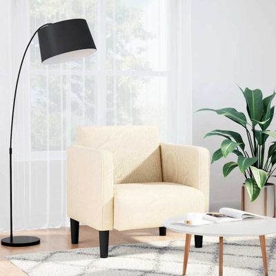 vidaXL Rozkladacia stolička s podrúčkami krémová 54 cm