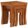 vidaXL Zasúvacie stolíky 3 ks, akáciový masív 50x35x50 cm, hnedé