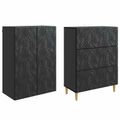 vidaXL Sada skríň 2 ks 66 x 34,5 x 90 cm Kompozitné drevo Čierna