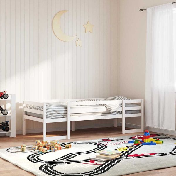 vidaXL Rám detskej postele biely 75x190 cm masívna borovica