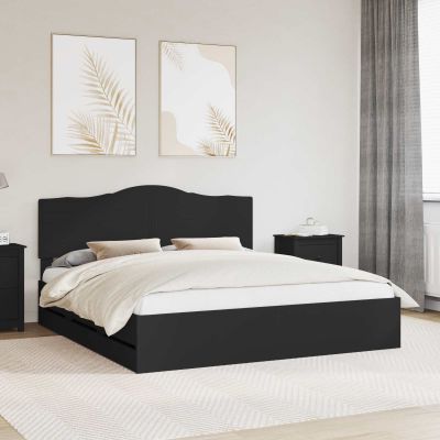 vidaXL Rám postele so zásuvkou Čierna 180 x 200 cm Inžinierske drevo