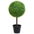 vidaXL Umelý krušpán v tvare gule s kvetináčom zelený 50 cm