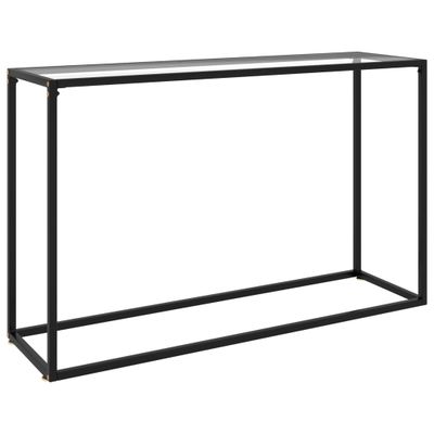 vidaXL Konzolový stolík priehľadný 120x35x75 cm tvrdené sklo