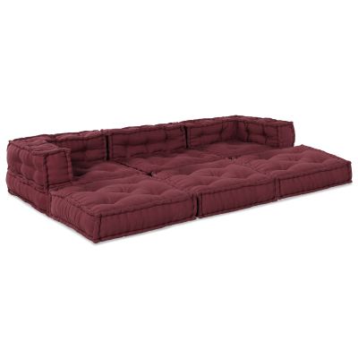 vidaXL Modulová pohovka 3 pcs Bordová Látka