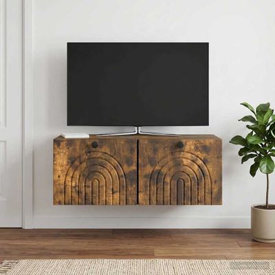 vidaXL Nástenná TV skrinka Nástenný Dymový dub 78,5 x 31 x 30 cm
