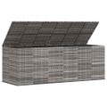 vidaXL Záhradný box na vankúše z polyratanu 291x100,5x104 cm sivý