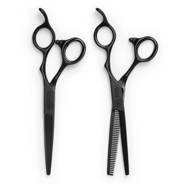 Set kaderníckych nožníc 5,75" a efilačných nožníc 6,35" OLIVIA GARDEN SilkCut PRO Matt black