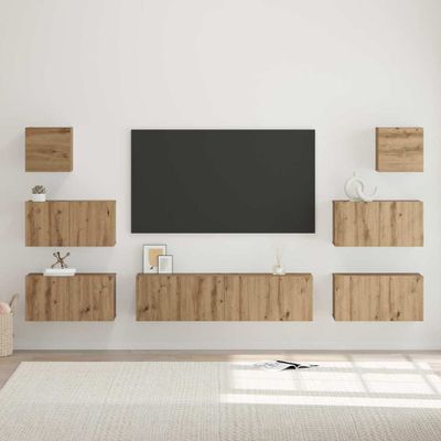 vidaXL Zostava TV skriniek 8 pcs Remeselný dub Kompozitné drevo