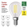 LED žiarovka Filament Mini Globe A CLASS/ E14 / 3,8 W (60 W) / 806 lm / neutrálna biela