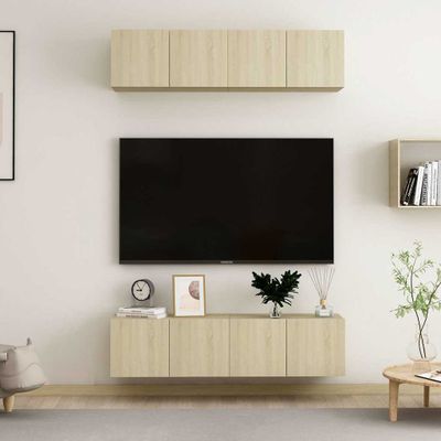 vidaXL TV skrinky 4 ks, dub sonoma 60x30x30 cm, kompozitné drevo