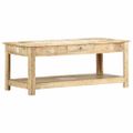 vidaXL Konferenčný stolík 110x50x45 cm mangovníkový masív ručne maľovaný
