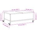 vidaXL Konferenčný stolík+kolieska, tmavý dub 91x55x34 cm