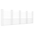 vidaXL Železný gabiónový kôš v tvare U s 5 stĺpmi 500x20x200 cm