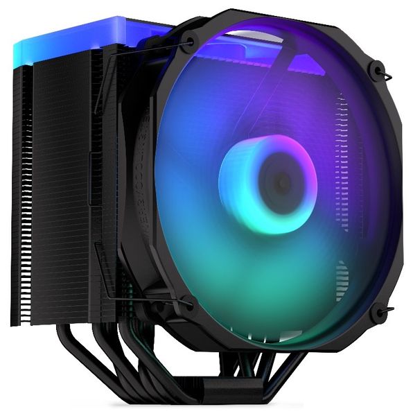 Endorfy chladič CPU Fortis 5 Black ARGB / 140mm fan/ 6 heatpipes / PWM / nanoreset controller / pre Intel a AMD / čierny Chladenie, pre CPU, pre Intel a AMD, socket 1851, 1700, 1200, 115x, 2011, AM5, AM4, AM3(+), AM2(+), FM2(+), 220W TDP, 140mm ventilátor