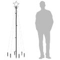 vidaXL Vianočný stromček s hrotom a 108 modrými LED 180 cm