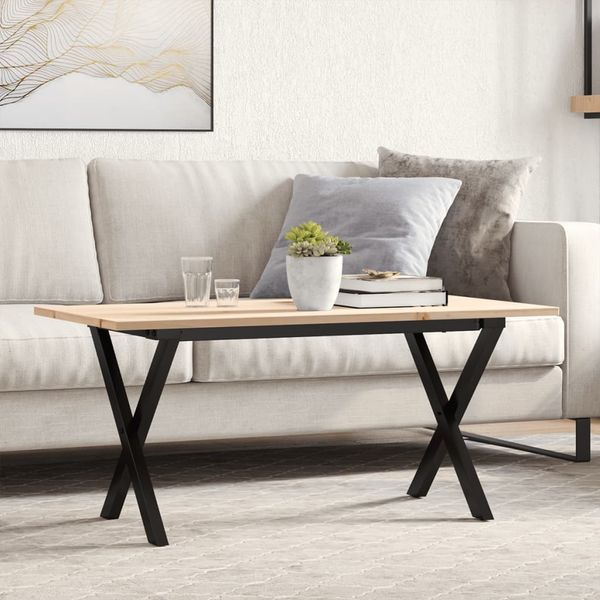vidaXL Konferenčný stolík v tvare X 100x50x45 cm borovica a oceľ