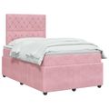 vidaXL Posteľ boxspring s matracom Ružová 120 x 200 cm Zamat