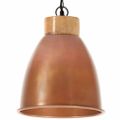vidaXL Industriálna závesná lampa medená železo a masívne drevo 23 cm E27