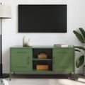 vidaXL TV skrinka olivovozelená 100,5x39x50,5 cm oceľ