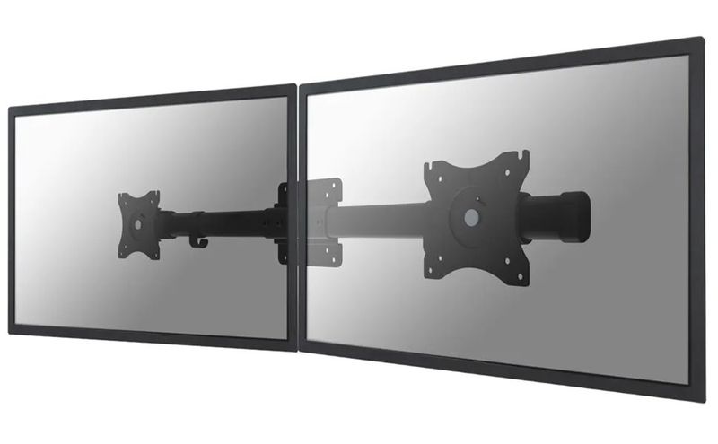Neomounts FPMA-CB100BLACK / Flat Screen Cross bar (na vytvorenie jednoduchého dvouobrazovkového montážneho systému) / Čierny držák, VESA, pre dva monitory, úhlopriečka 10"-27", otáčanie 30°, rotácia 360°, nosnosť 2× 10 kg, oceľ, čierny