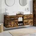vidaXL Set kabinetov do kúpeľne 3 ks Dymový dub 53 x 34,5 x 63 cm