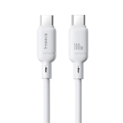 Baseus Rýchlonabíjací kábel Silky USB-C/USB-C 1m 100W biely