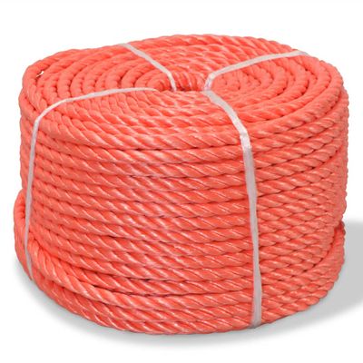 vidaXL Pletené lano polypropylénové 6 mm 500 m oranžové