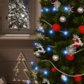 vidaXL Solárne svetlá 2 ks 2x200 LED modré vnútorné vonkajšie