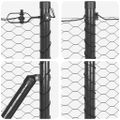 vidaXL Hexagonálny plot s stĺpom 100 x 0,6 m PVC potiahnutá oceľ Sivá