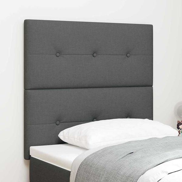 vidaXL LED hlavová doska s LED pásikmi Tmavo šedá 100 cm látka