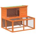 vidaXL Králikáreň hnedá 102x90x84,5 cm masívna borovica