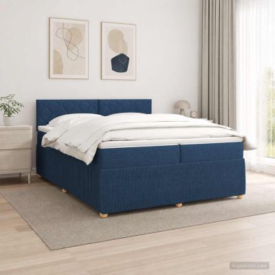 vidaXL Posteľ boxspring s matracom Modrá 200 x 200 cm Látka