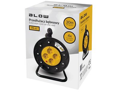 Predlžovací prívod na bubne BLOW PR-61, 30m, 4x zásuvka, 3x1,5 PVC