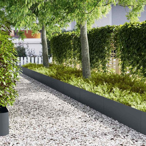vidaXL Obrubník trávnika 30 pcs Antracit 100 x 0,05 x 30 cm