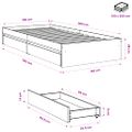 vidaXL Posteľný rám so zásuvkami hnedý dub 100x200 cm kompozitné drevo