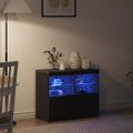 vidaXL LED komoda Čierna 81 x 37 x 66,5 cm Kompozitné drevo