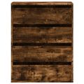 vidaXL Rohová komoda so zásuvkami dymový dub 60x41x76 cm kompoz. drevo