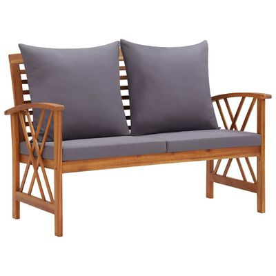 vidaXL Záhradná lavička s podložkami 119 cm akáciový masív