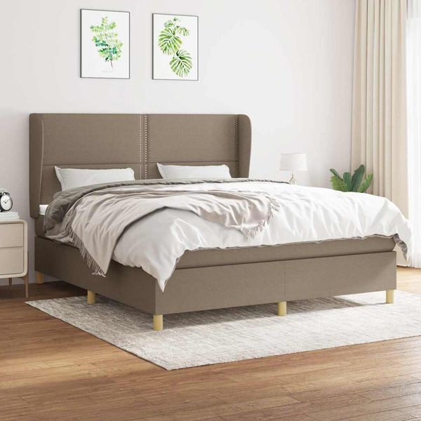 vidaXL Posteľný rám boxspring s matracom sivohned 160x200 cm látka