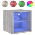 vidaXL TV nástenné skrinky s LED svetlami 2ks sivá sonoma 30x28,5x30cm