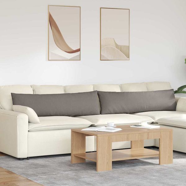 vidaXL Vankúše na pohovku 2 pcs Sivohnedá 145 x 40 cm látka
