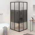 vidaXL Pruhovaný sprchový kút ESG 80x80x180 cm čierny