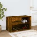vidaXL Botník dymový dub 80x35x45 cm spracované drevo
