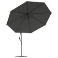 vidaXL Závesný záhradný slnečník, hliníková tyč 350 cm, antracitový