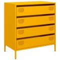 vidaXL Komoda horčicovožltá 68x39x73,5 cm oceľ valcovaná za studena
