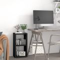 vidaXL Nástenná polica v tvare kocky, čierna 69,5x29,5x37 cm, MDF