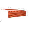 vidaXL Automatická markíza, tienidlo, LED a senzor 5x3m oranžovo-hnedá